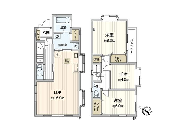 厚木市温水 戸建 間取図(平面図)