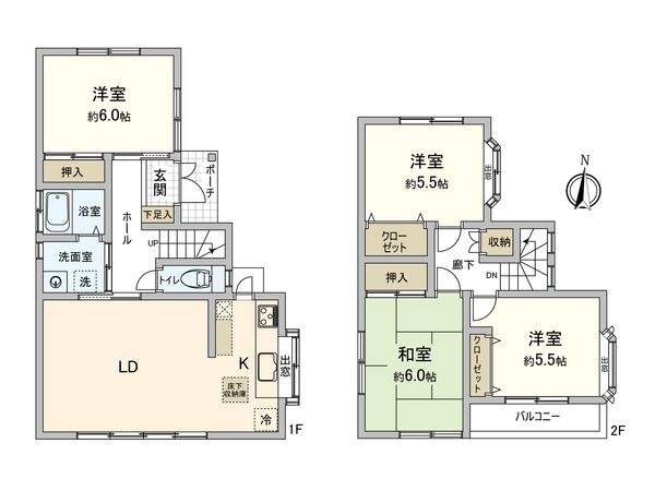 厚木市愛甲東1丁目 戸建 間取図(平面図) 厚木市愛甲東1丁目 戸建 間取図(平面図)