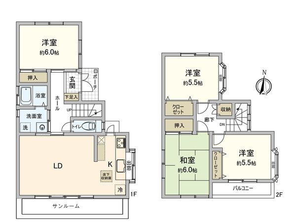 厚木市愛甲東1丁目 戸建 間取図(平面図)
