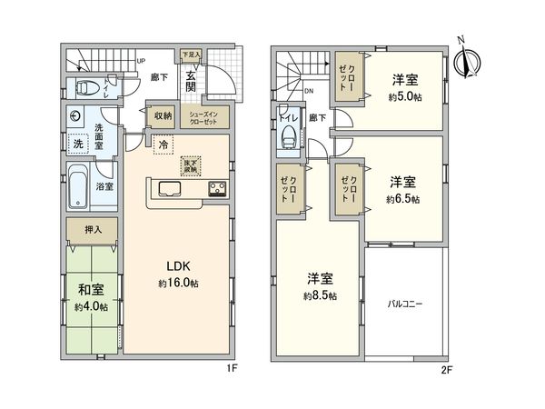 厚木市金田 新築戸建 6号棟 間取図(平面図) 厚木市金田 新築戸建 6号棟 間取図(平面図)