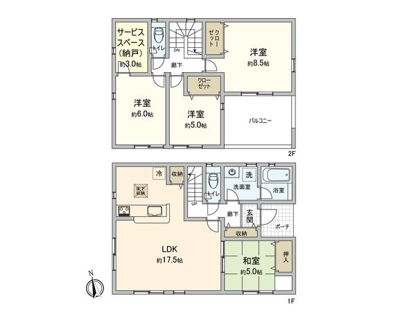 厚木市金田 新築戸建 7号棟 間取図(平面図) 厚木市金田 新築戸建 7号棟 間取図(平面図)