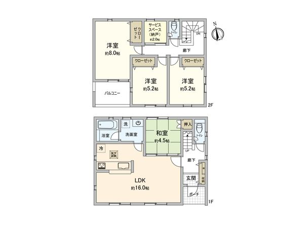 厚木市金田 新築戸建 9号棟 間取図(平面図) 厚木市金田 新築戸建 9号棟 間取図(平面図)