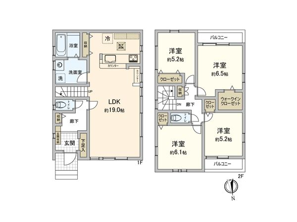 厚木市南町 新築戸建 1号棟 間取図(平面図) 厚木市南町 新築戸建 1号棟 間取図(平面図)