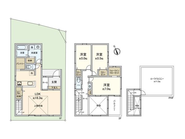厚木市元町 新築戸建A号棟 間取図(平面図)