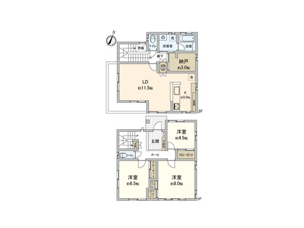 伊勢原市高森 戸建 間取図(平面図) 間取図(平面図)