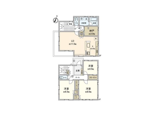 伊勢原市高森 戸建 間取図(平面図)