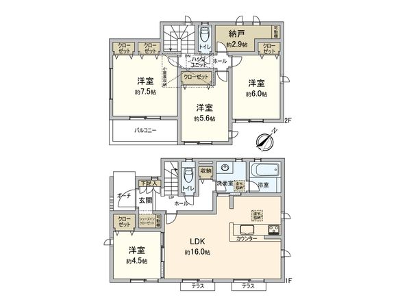 厚木市温水 新築戸建 間取図(平面図) 厚木市温水 新築戸建 間取図(平面図)