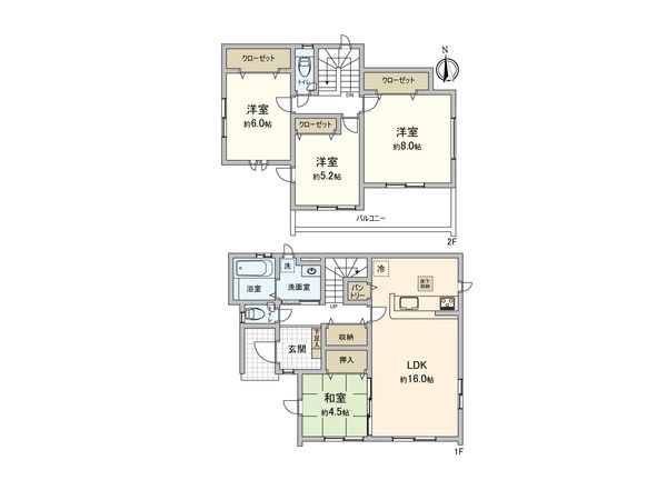厚木市岡田4丁目 新築戸建 9号棟 間取図(平面図) 厚木市岡田4丁目 新築戸建 9号棟 間取図(平面図)