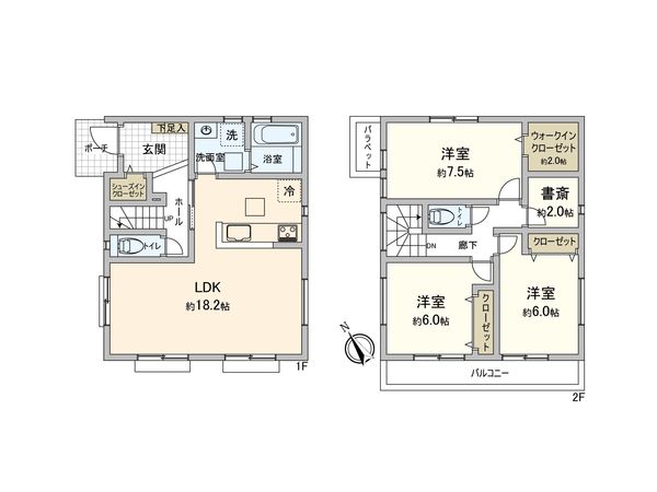 厚木市岡田4丁目 新築3号棟 間取図(平面図) 厚木市岡田4丁目 新築3号棟 間取図(平面図)