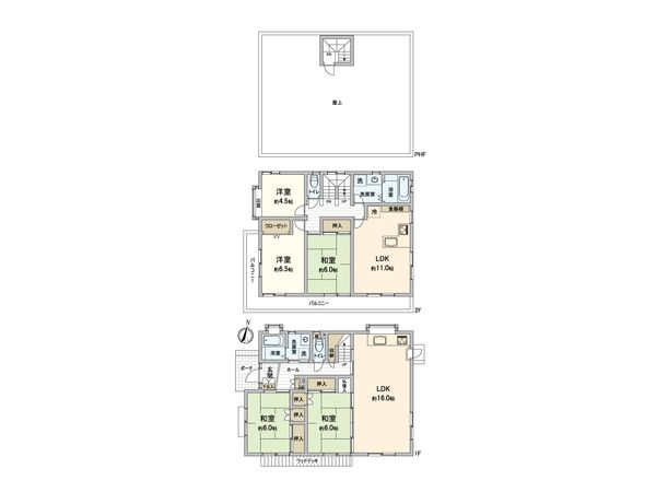 厚木市三田3丁目 戸建 間取図(平面図) 厚木市三田3丁目 戸建 間取図(平面図)