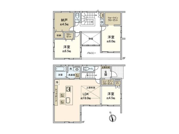 厚木市愛甲西1丁目 新築戸建 1号棟 間取図(平面図) 厚木市愛甲西1丁目 新築戸建 1号棟 間取図(平面図)