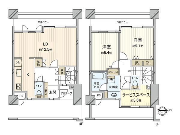 プレール本厚木弐番館 間取図(平面図) 間取図(平面図)