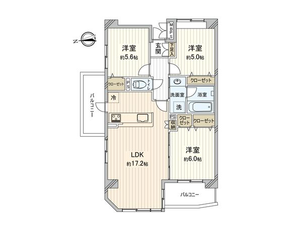 ルアンジュ本厚木 間取図(平面図) 間取図(平面図)