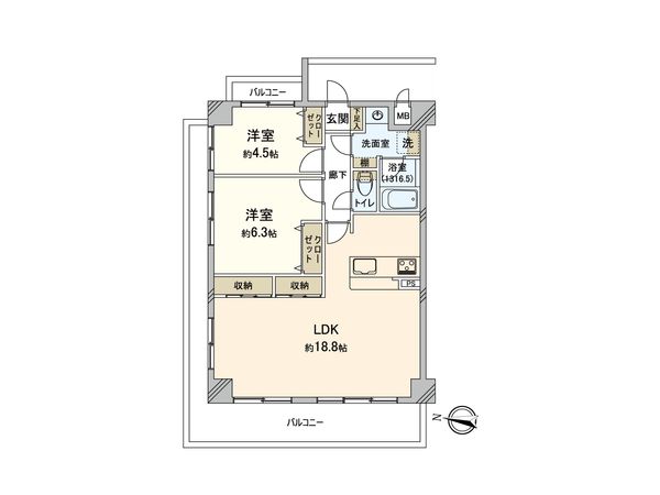 ダイアパレス本厚木第5 間取図(平面図)
