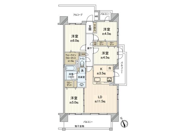 デュオ愛甲石田 間取図(平面図) デュオ愛甲石田 間取図(平面図)