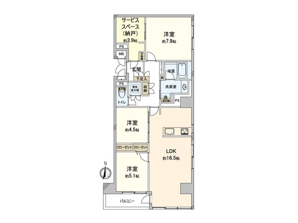 本厚木ハイツ 間取図(平面図) 間取図(平面図)