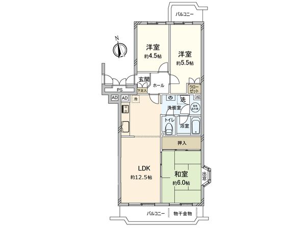 ハイマート厚木 A棟 間取図(平面図) ハイマート厚木 A棟 間取図(平面図)
