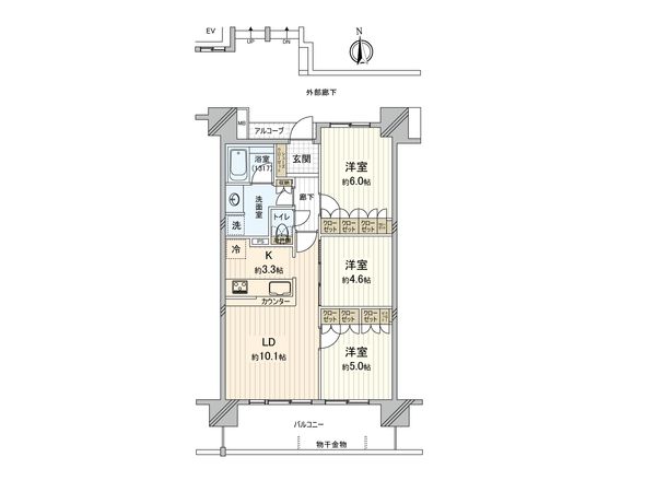 サーパス厚木旭町 間取図(平面図)