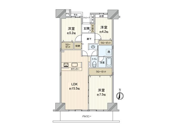 リバーツイン厚木 間取図(平面図)