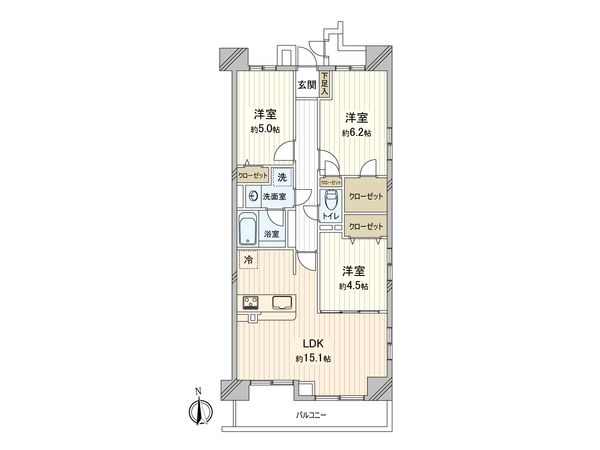 ロイヤルステージ本厚木1 間取図(平面図) ロイヤルステージ本厚木1 間取図(平面図)