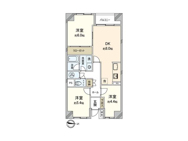 本厚木ハイツ 間取図(平面図)