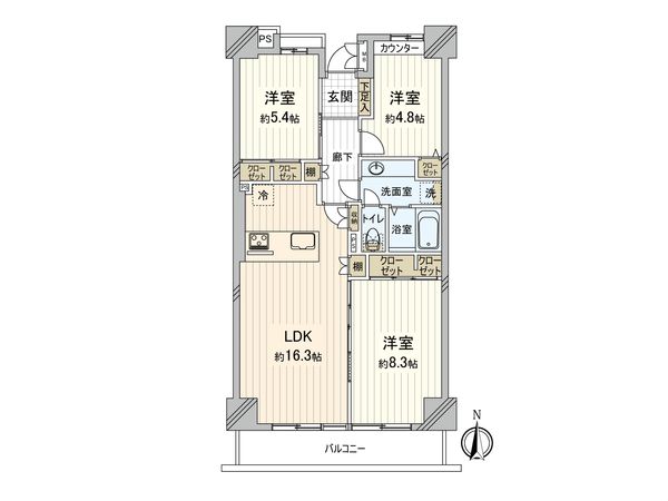 リバーツイン厚木 間取図(平面図) 間取図(平面図)