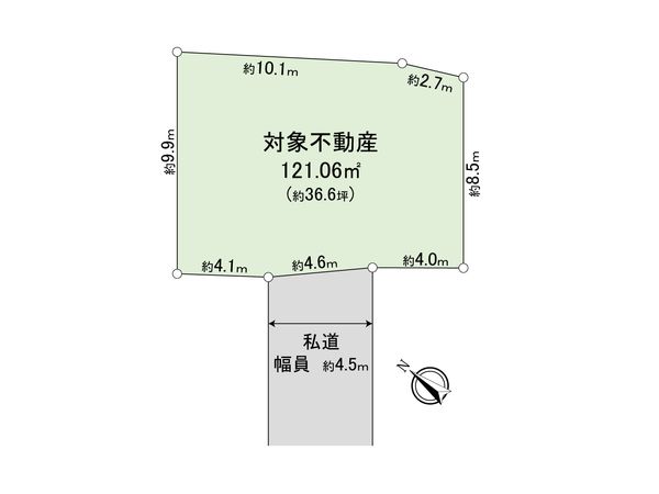 綾瀬市寺尾西3丁目 古屋付き土地 区画図