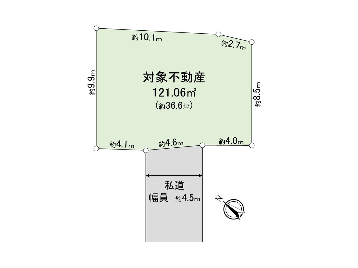 綾瀬市寺尾西3丁目 古屋付き土地 区画図 区画図