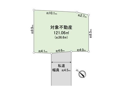 綾瀬市寺尾西3丁目 古屋付き土地 区画図