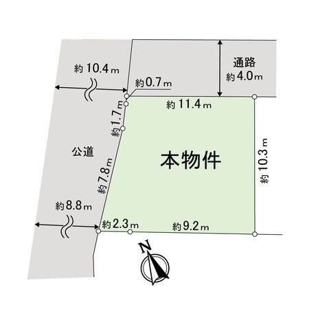 海老名市望地2丁目 古屋付き土地 区画図 海老名市望地2丁目 古屋付き土地 区画図