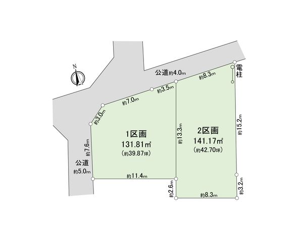 海老名市国分北3丁目 土地 1区画 区画図