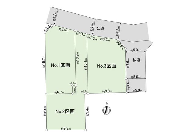 海老名市国分北3丁目 3区画 区画図