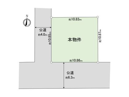 座間市入谷東3丁目 古屋付き土地 区画図