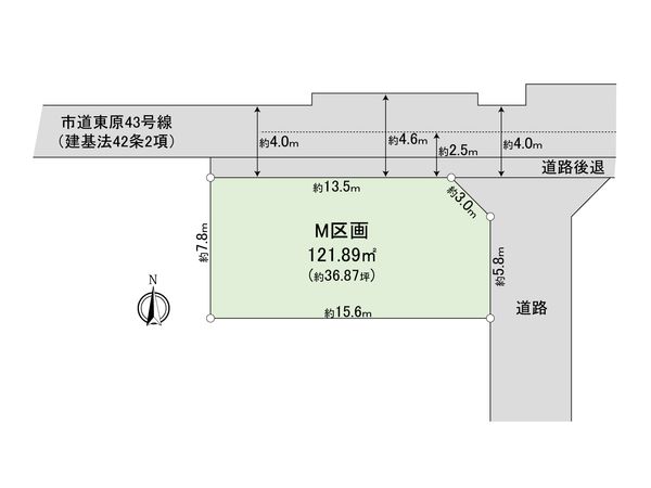 座間市東原3丁目 土地 M区画 区画図