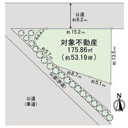 海老名市国分南3丁目 古屋付き土地 区画図