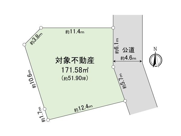 海老名市大谷北3丁目 古屋付き土地 区画図