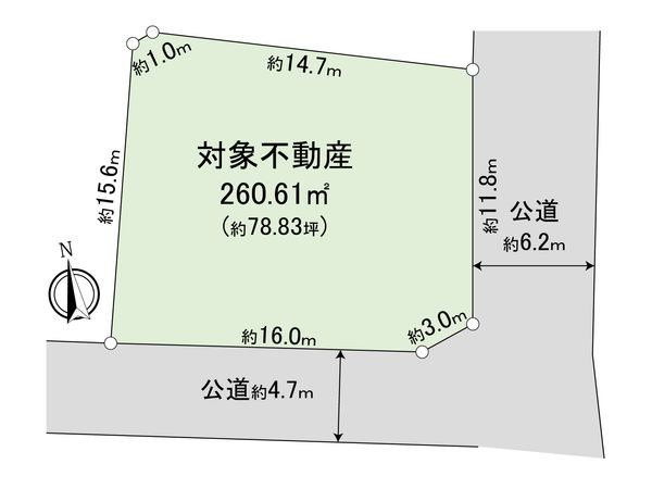 海老名市国分北3丁目 古屋付き土地 区画図