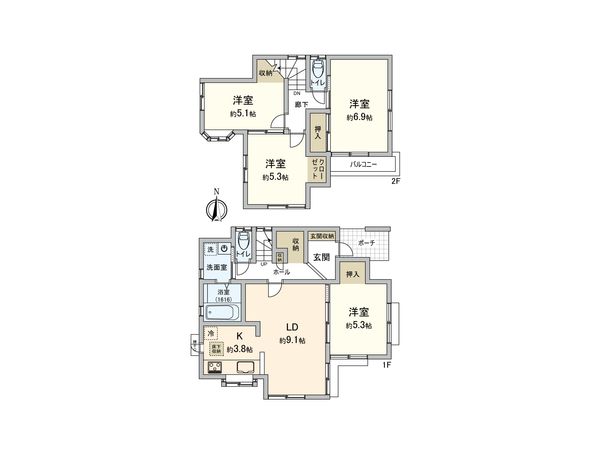 海老名市今里2丁目 戸建 間取図(平面図) 間取図(平面図)