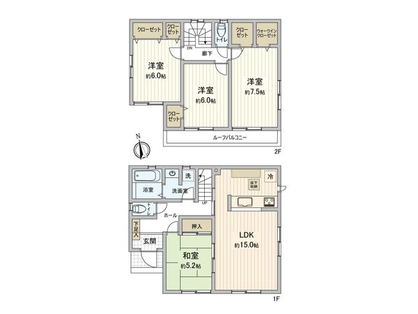 海老名市上郷3丁目 戸建 間取図(平面図)