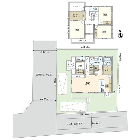 海老名市国分北3丁目 戸建 間取図(平面図) 海老名市国分北3丁目 戸建 間取図(平面図)
