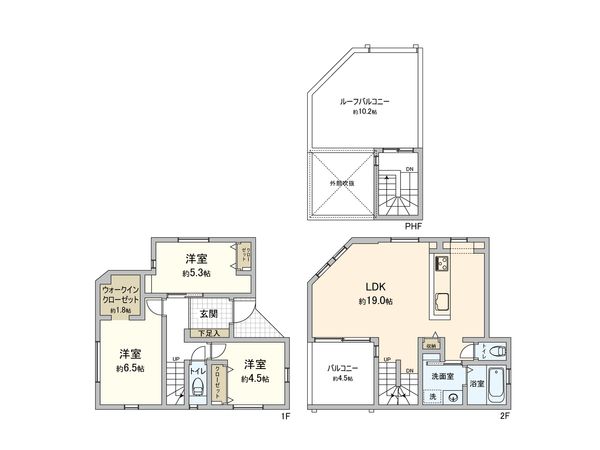 大谷北2丁目 新築戸建 A号棟 間取図(平面図)