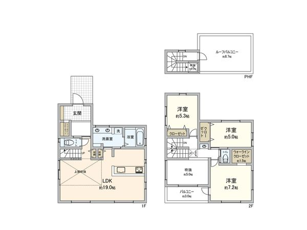 座間市栗原中央4丁目 新築戸建 A棟 間取図(平面図) 座間市栗原中央4丁目 新築戸建 A棟 間取図(平面図)