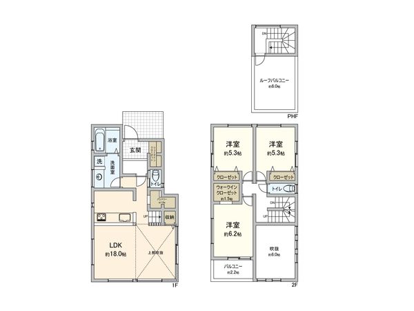 座間市栗原中央4丁目 新築戸建 B棟 間取図(平面図) 座間市栗原中央4丁目 新築戸建 B棟 間取図(平面図)