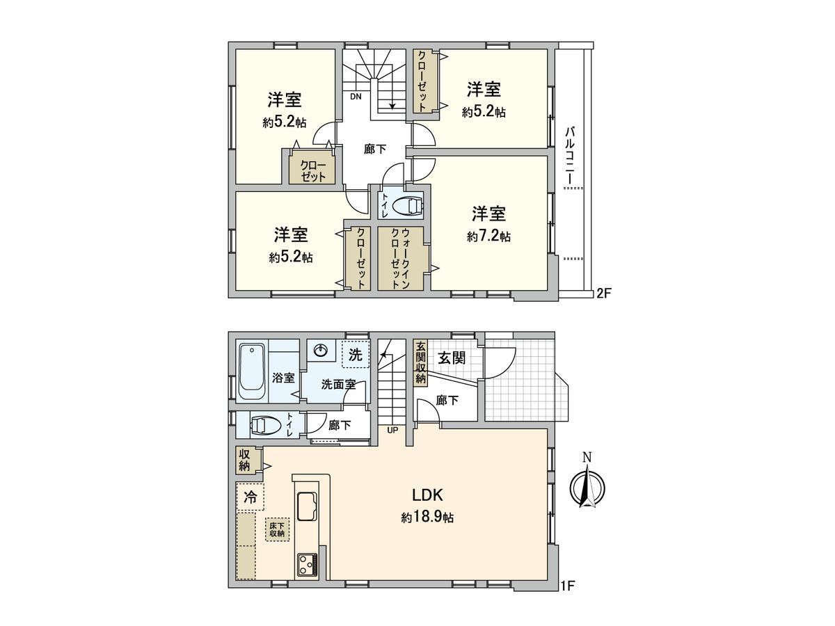 座間市立野台3丁目 新築戸建3号棟 間取図(平面図) 間取図(平面図)