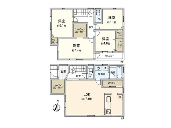 綾瀬市寺尾台2丁目 新築戸建 間取図(平面図) 綾瀬市寺尾台2丁目 新築戸建 間取図(平面図)