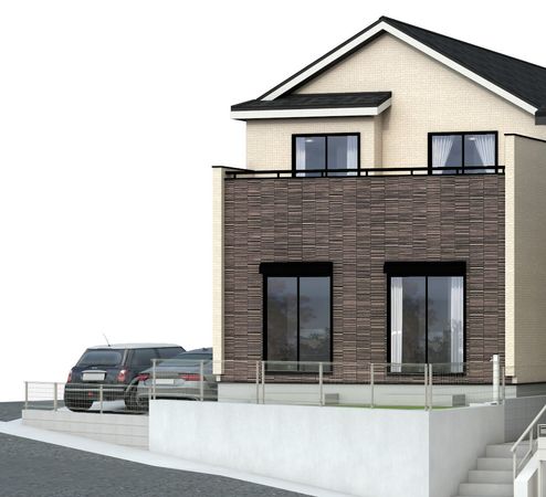 伊勢原市東大竹 新築戸建5号棟 外観パース図