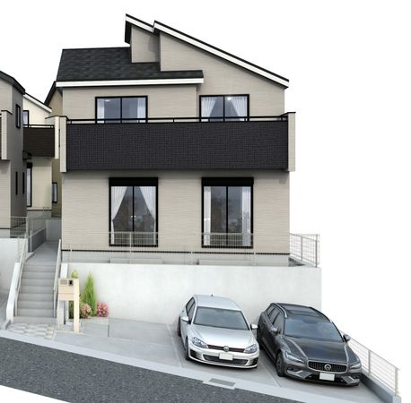 伊勢原市東大竹 新築戸建4号棟 外観パース図