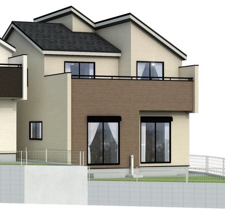 伊勢原市東大竹 新築戸建2号棟 外観パース図