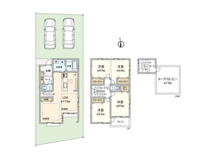 海老名市国分北3丁目 新築戸建 間取図(平面図)