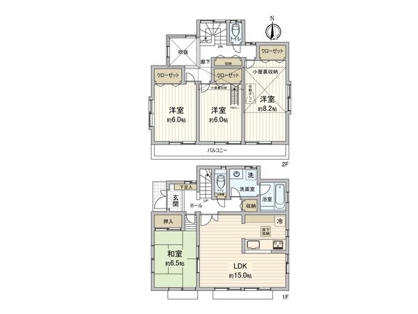 座間市西栗原一丁目 戸建 間取図(平面図)